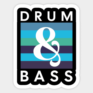 DRUM & BASS  - blue rainbow (dark print) Sticker